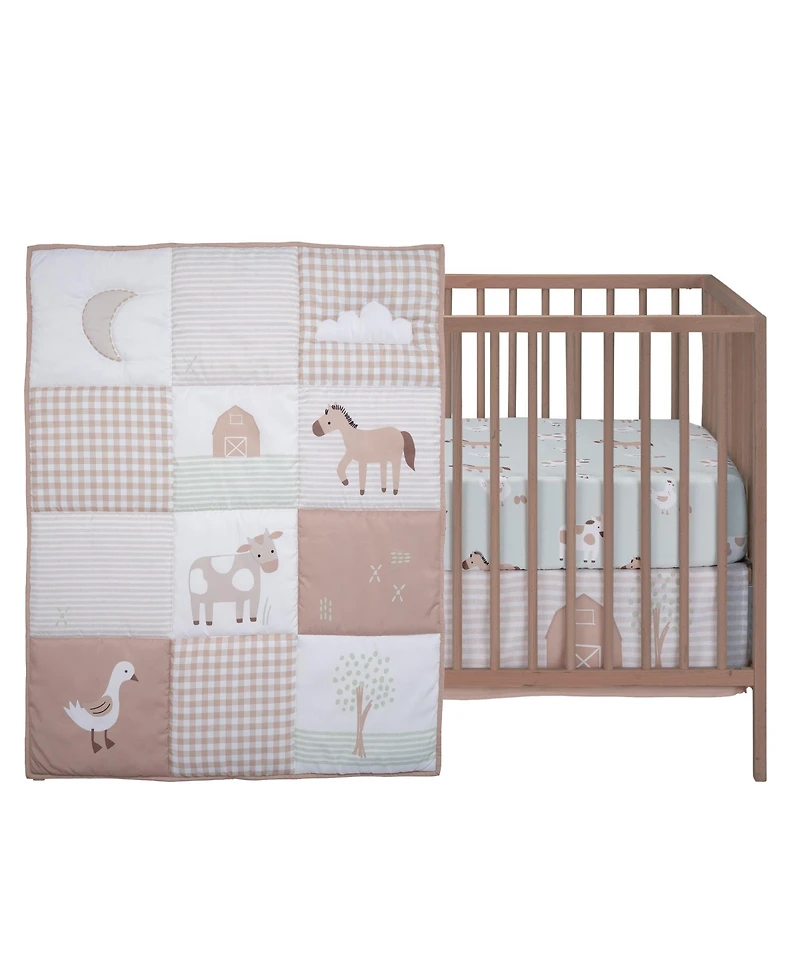 Bedtime Originals Baby Farmyard Friends 3-Piece Nursery Crib Bedding Set