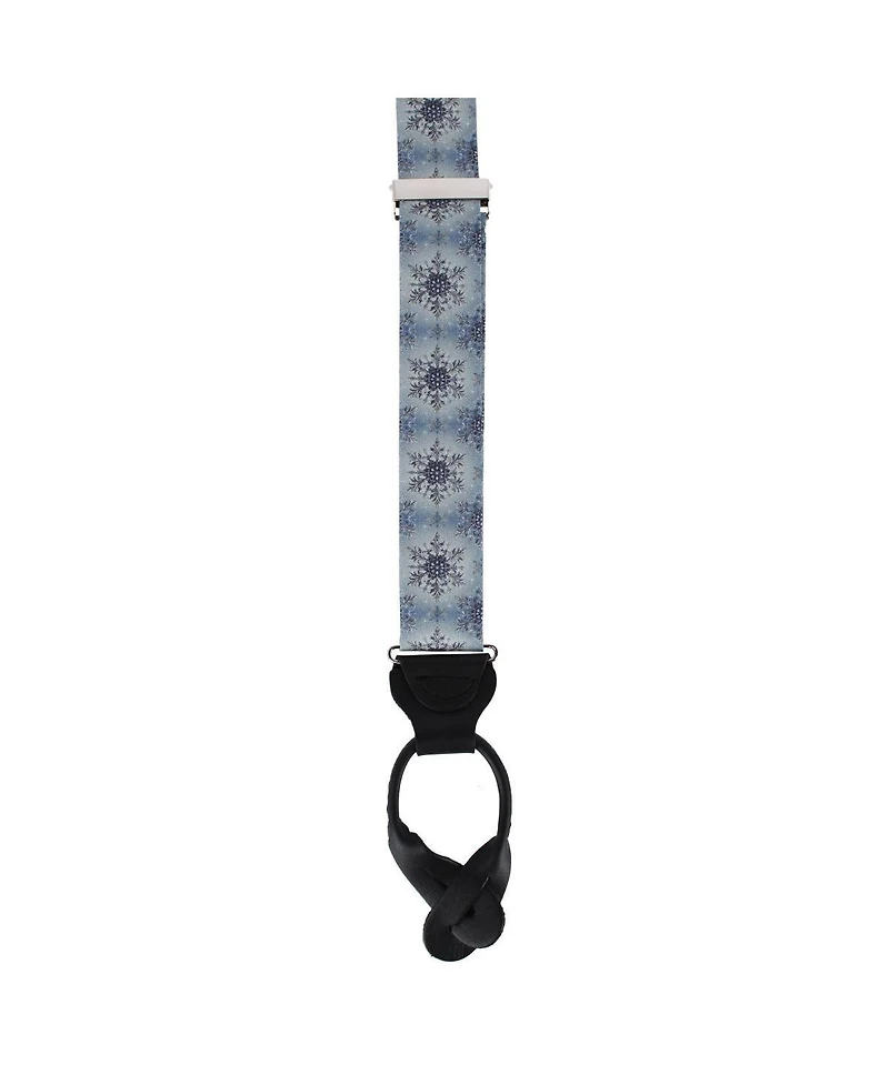 Trafalgar Men's Clarence The Classy Snowflake Silk Holiday Button End Brace