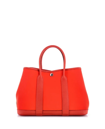 Pre-Owned Hermes 30 Garden Party Tote Toile and Leather