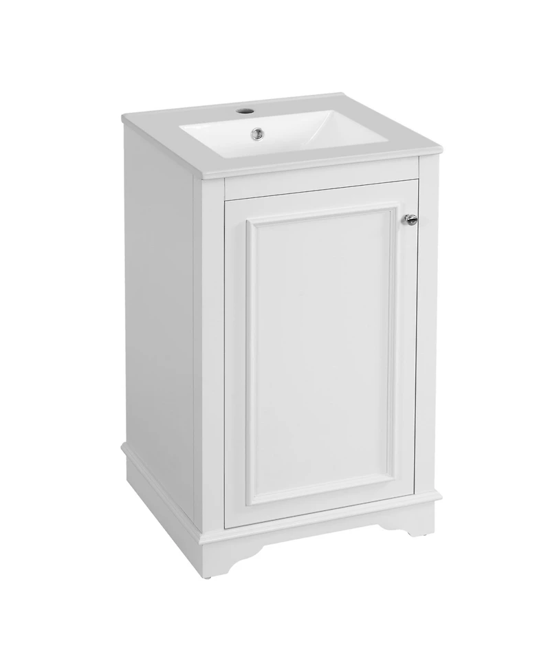 Casainc 20-Inch Bathroom Vanity with Ceramic Sink, Freestanding Single Vanity, Soft-Close Door & Adjustable Shelf