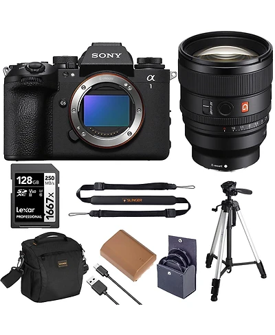 Sony a1 Ii Mirrorless Camera, Bundle with Fe 85mm f/1.4 Gm Ii Lens, 128GB Sdxc Memory Card, Extra Battery, Shoulder Bag, Sling Strap, Tripod and