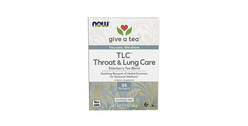 Now Foods Tlc Throat and Lung care Tea, 24 Bags