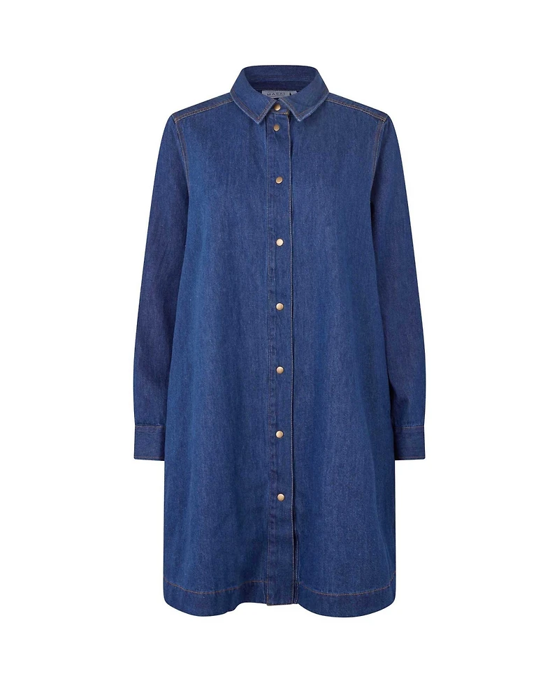 Masai Copenhagen Women's Denim Long Sleeve Collared Shirt