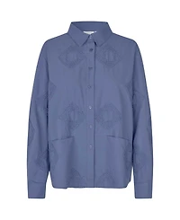 Masai Copenhagen Women's 100% Cotton Long Sleeve Collared Shirt