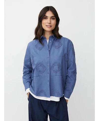 Masai Copenhagen Women's 100% Cotton Long Sleeve Collared Shirt