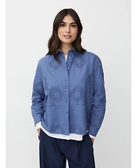 Masai Copenhagen Women's 100% Cotton Long Sleeve Collared Shirt