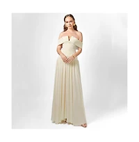 Bariano Women's Keecia Off Shoulder Chiffon Gown