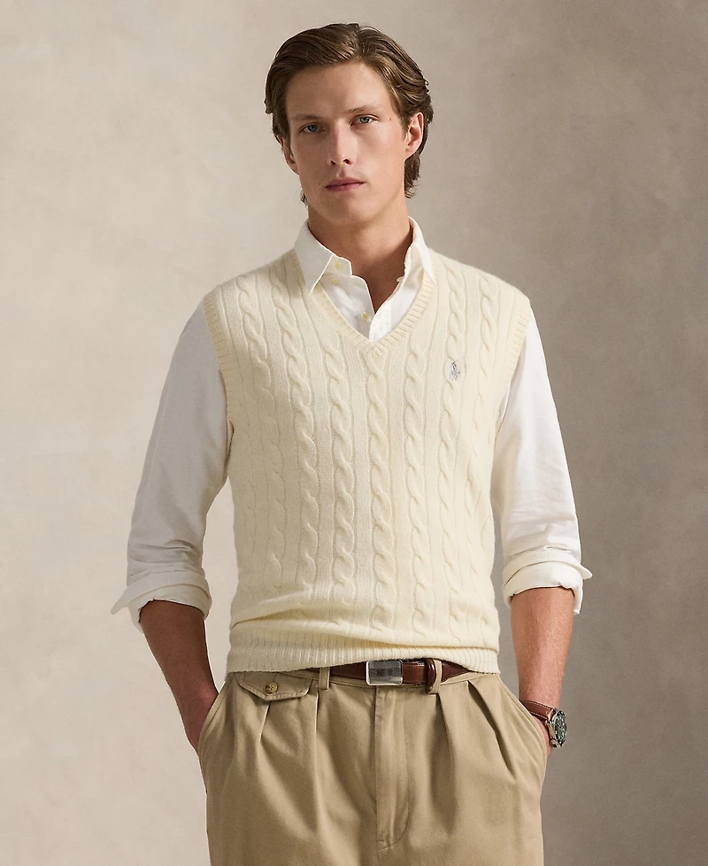Polo Ralph Lauren Men's Cable-Knit Wool-Cashmere Sweater Vest