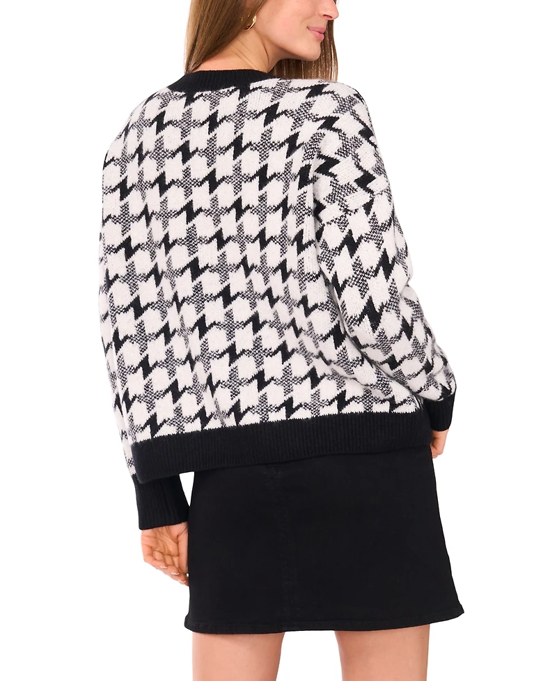 Vince Camuto Houndstooth Pull-On Sweater