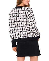 Vince Camuto Houndstooth Pull-On Sweater