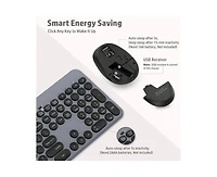 Wireless Keyboard And Mouse Combo - Full-Sized Ergonomic Keyboard With Holder, 2.4GHz Silent Cordless Set For Windows Laptop, Pc, Desktop