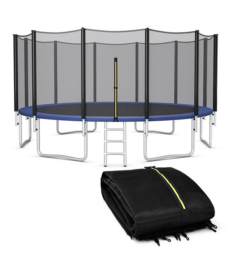 Gymax 16FT Trampoline Safety Net Replacement Protection Enclosure Net for 12 Poles