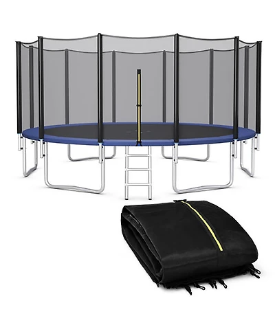 Gymax 16FT Trampoline Safety Net Replacement Protection Enclosure Net for 12 Poles