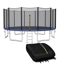 Gymax 16FT Trampoline Safety Net Replacement Protection Enclosure Net for 12 Poles