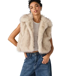 Steve Madden Women's Safira Faux Fur Collared Vest