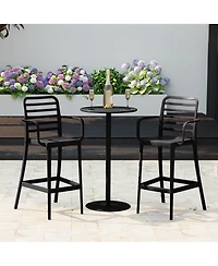WestinTrends 2-Person Adjustable Round Bar Table with Stackable Stools Dining Set