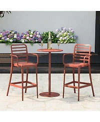 WestinTrends 2-Person Adjustable Round Bar Table with Stackable Stools Dining Set