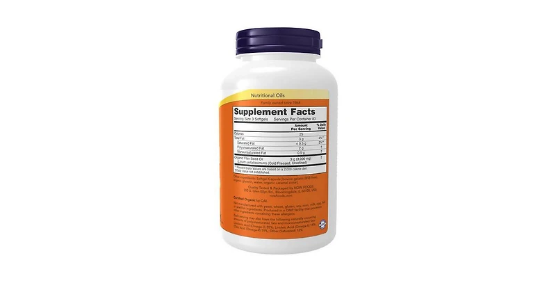 Now Foods Flax Oil, 1000 mg, 250 Sgels