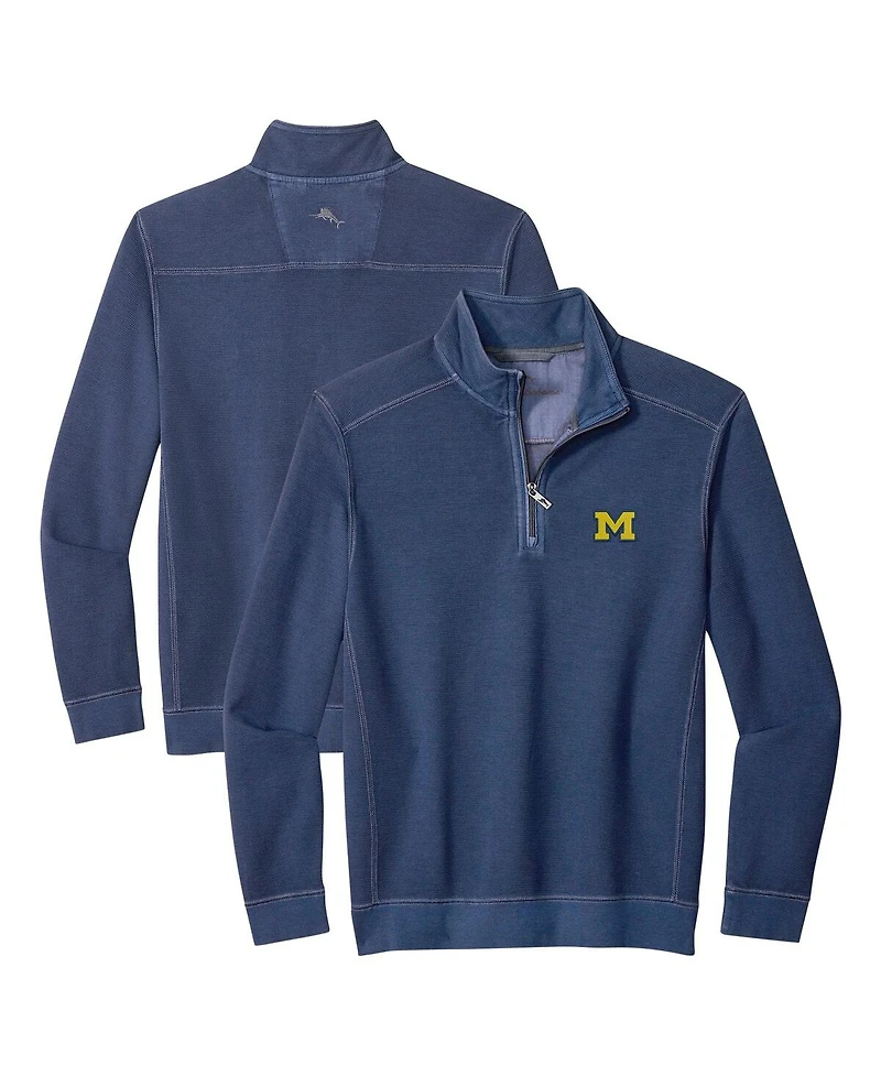 Tommy Bahama Men's Navy Michigan Wolverines Montego Bay Half-Zip Jacket