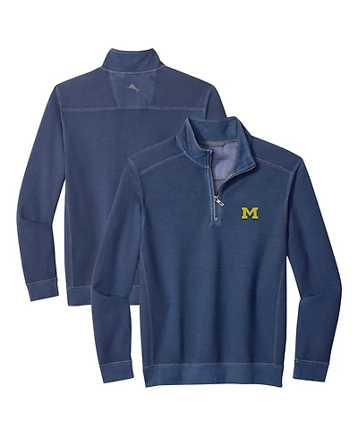 Tommy Bahama Men's Navy Michigan Wolverines Montego Bay Half-Zip Jacket