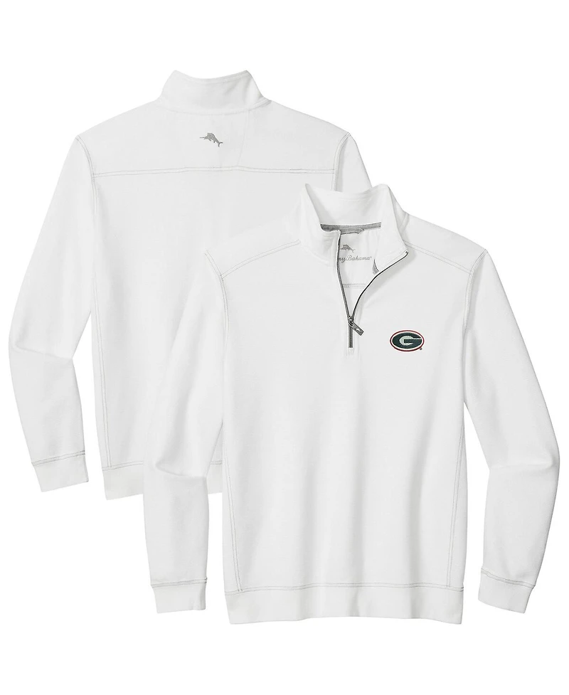 Tommy Bahama Men's White Georgia Bulldogs Montego Bay Half-Zip Jacket