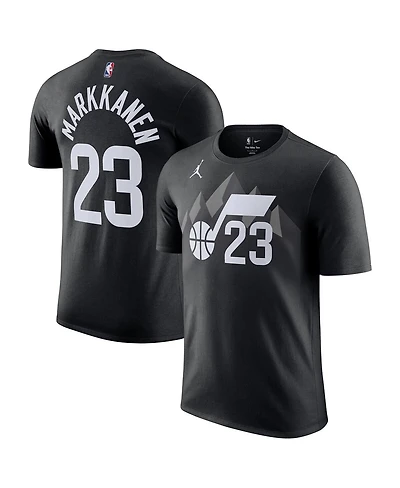 Jordan Men's Lauri Markkanen Black Utah Jazz Statement Edition Name Number T-Shirt