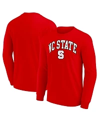 Fanatics Unlabeled Men's Red Nc State Wolfpack Team Logo Long Sleeve T-Shirt