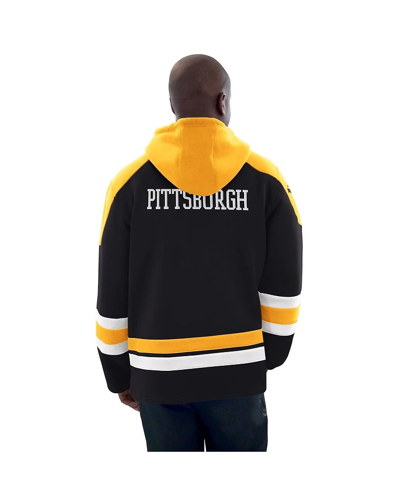 Starter Men's Black/Gold Pittsburgh Penguins Hockey Pullover Hoodie