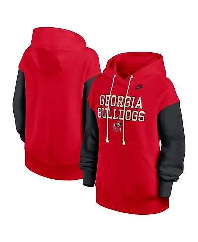 Nike Women's Red/Black Georgia Bulldogs Oversized Legacy Phoenix Pullover Hoodie