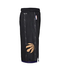Nike Big Boys and Girls Black Toronto Raptors 2024/25 City Edition Swingman Performance Shorts