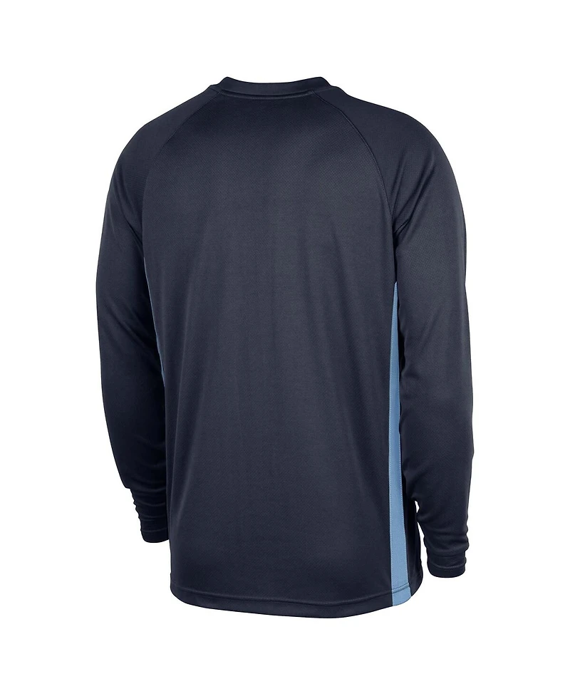 Nike Men's Navy Memphis Grizzlies 2025/26 Authentic Pre-Game Legend Dri-fit Long Sleeve Shooting Shirt