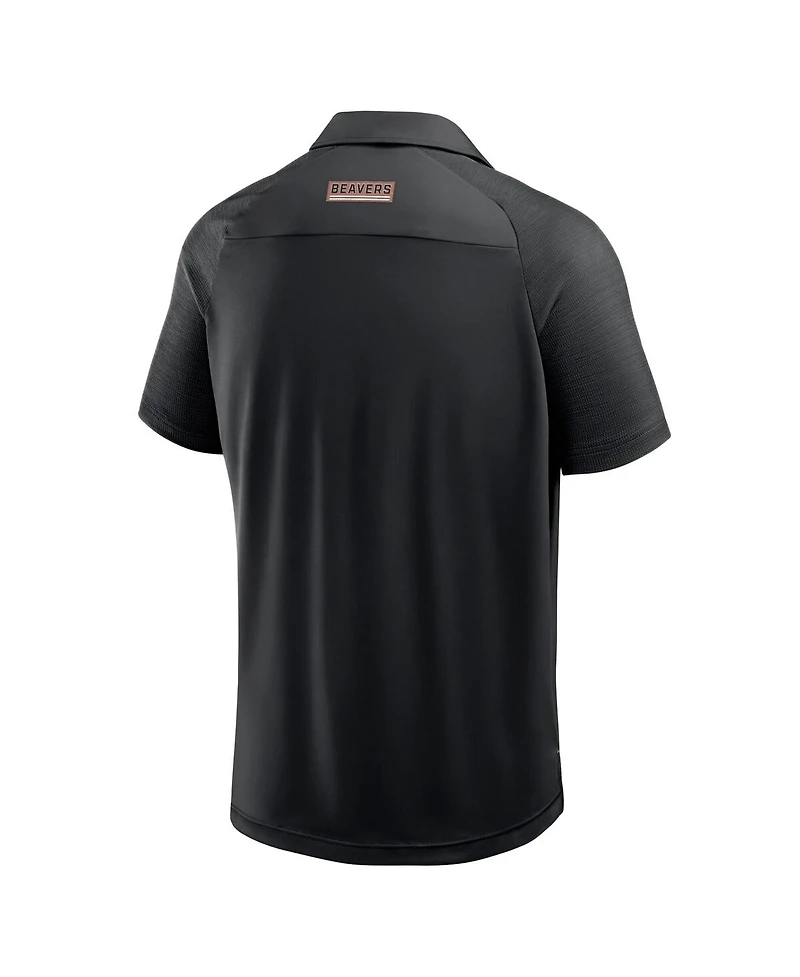 Fanatics Men's Black Oregon State Beavers Take the Lead Defender Raglan Polo Shirt