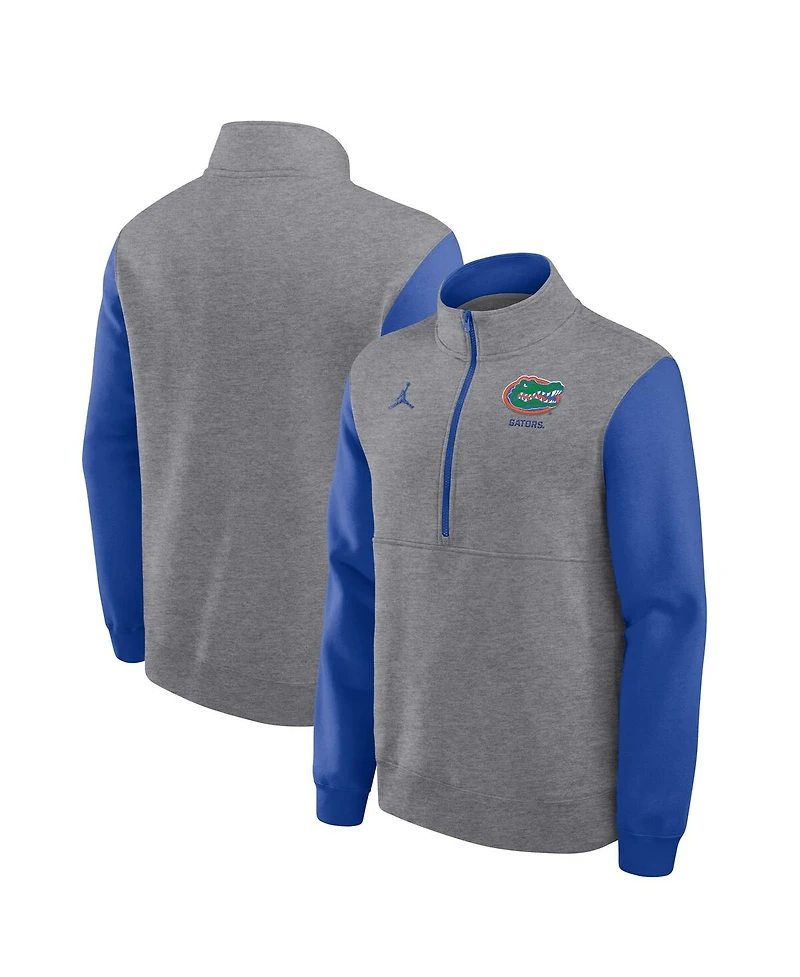 Jordan Men's Heather Gray Florida Gators Club Fleece Half-Zip Pullover Hoodie