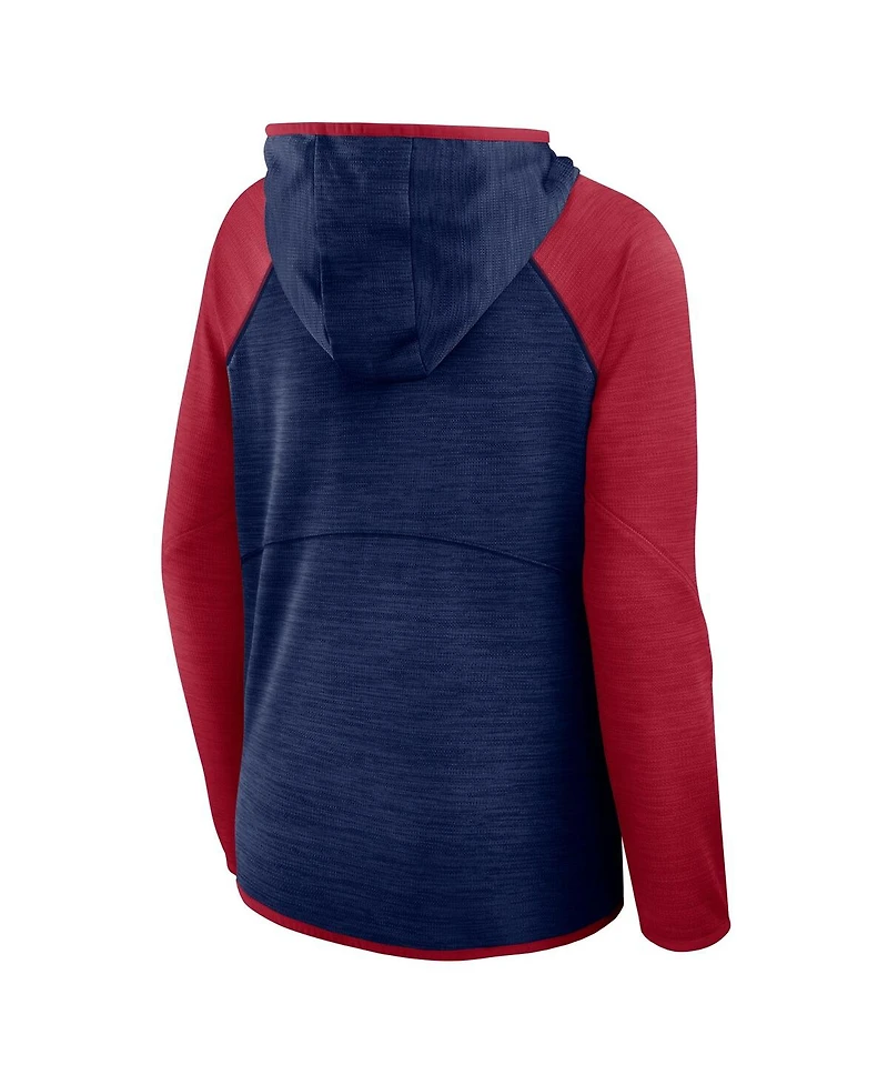 Fanatics Women's Navy/Red Houston Texans Redzone End Around Pass Raglan Full-Zip Hoodie