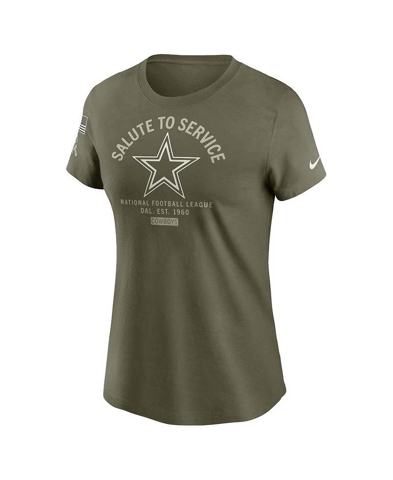 Nike Women's Olive Dallas Cowboys 2025 Salute to Service Sideline T-Shirt