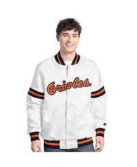 Starter Men's White Baltimore Orioles Cooperstown Scout Full-Snap Varsity Jacket
