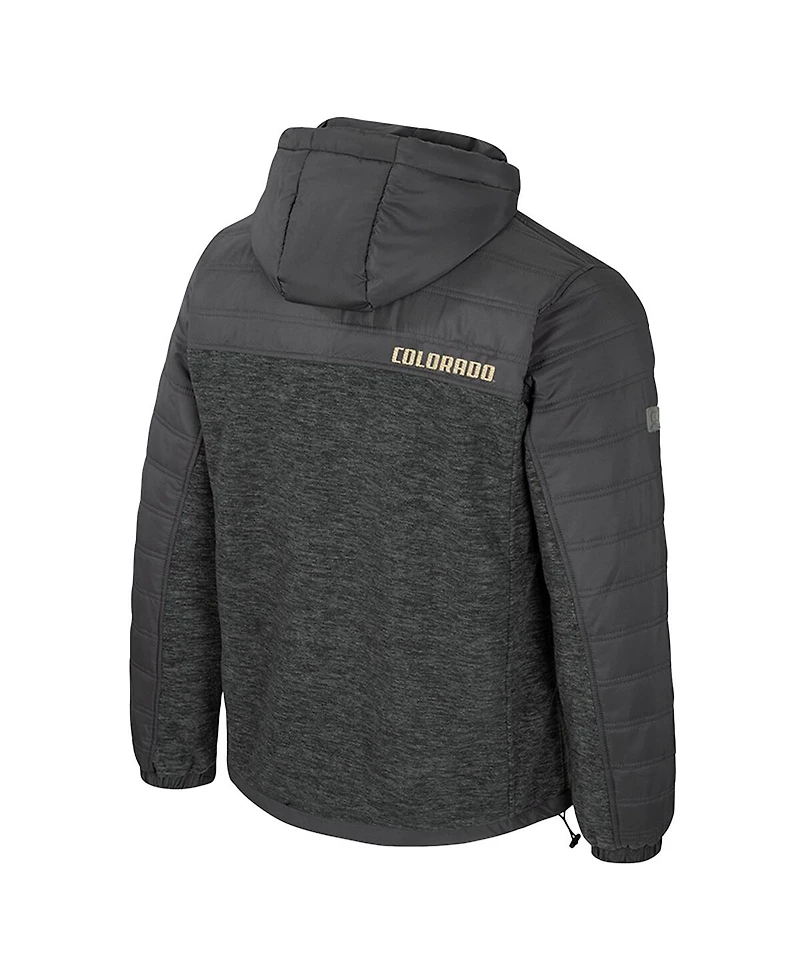 Colosseum Men's Charcoal Colorado Buffaloes Nightman Full-Zip Hoodie Puffer Jacket