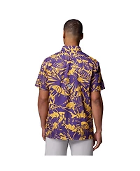 Columbia Men's Purple Lsu Tigers Super Slack Tide Omni-Wick Button-Up Shirt