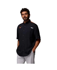 Columbia Men's Black Texas Longhorns Tamiami Color Block Omni-Shade Button-Down Shirt
