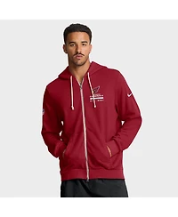 Nike Men's Cardinal Arizona Cardinals Sideline Standard Issue Utility Player Dri-fit Full-Zip Hoodie