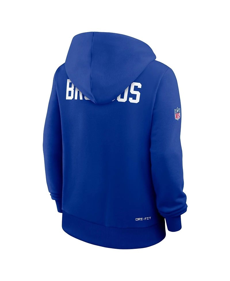 Nike Women's Royal Denver Broncos Throwback Sideline Standard Issue Dri-fit Hoodie