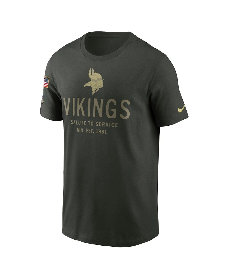 Nike Men's Forest Green Minnesota Vikings 2025 Salute to Service Sideline Primary Edge Dri-fit T-Shirt