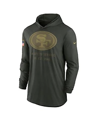 Nike Men's Forest Green San Francisco 49ers 2025 Salute to Service Sideline Dri-fit Lightweight Hooded Pullover Sweatshirt