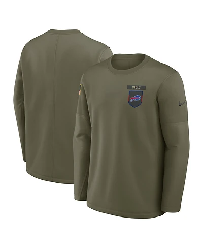 Nike Men's Olive Buffalo Bills 2025 Salute to Service Sideline Coaches Therma-fit Long Sleeve Shirt