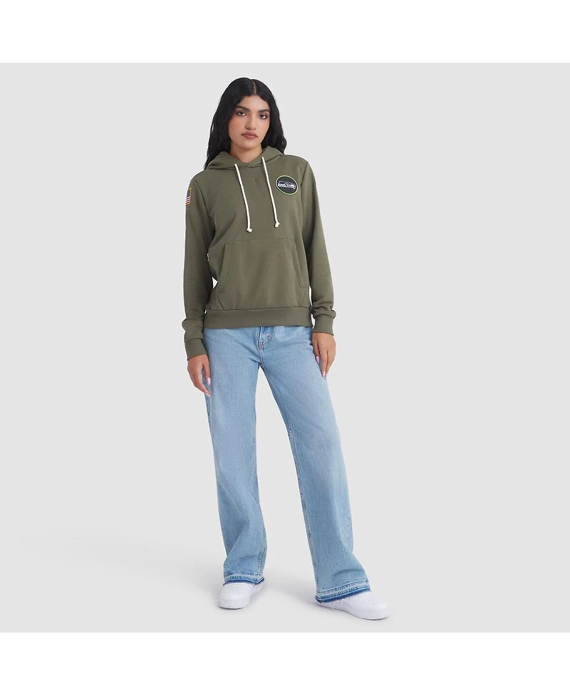 Nike Women's Olive Seattle Seahawks 2025 Salute to Service Sideline Standard Issue Dri-fit Hoodie