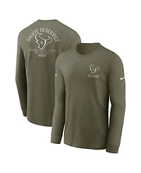 Nike Men's Olive Houston Texans 2025 Salute to Service Sideline Long Sleeve T-Shirt