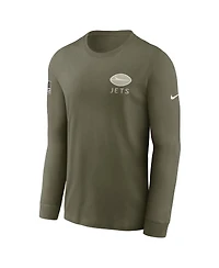 Nike Men's Olive New York Jets 2025 Salute to Service Sideline Long Sleeve T-Shirt