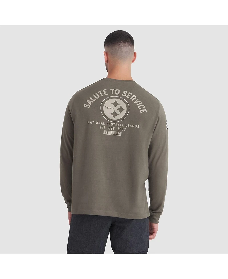 Nike Men's Olive Pittsburgh Steelers 2025 Salute to Service Sideline Long Sleeve T-Shirt