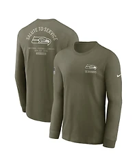 Nike Men's Olive Seattle Seahawks 2025 Salute to Service Sideline Long Sleeve T-Shirt