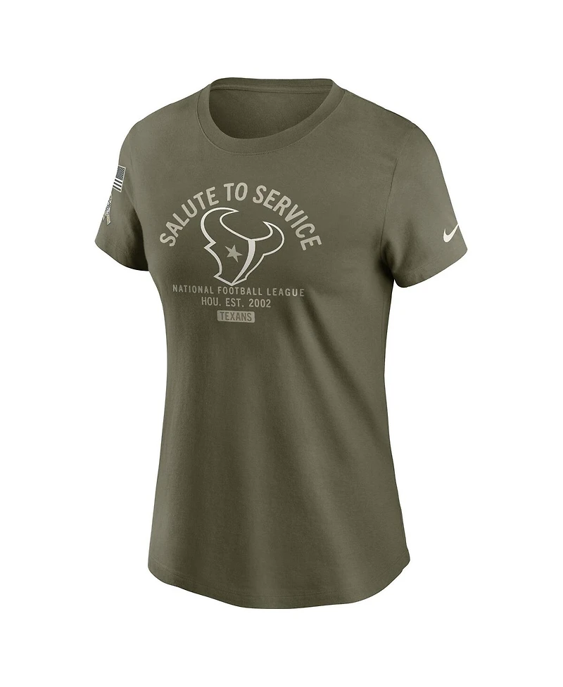 Nike Women's Olive Houston Texans 2025 Salute to Service Sideline T-Shirt